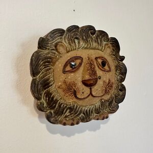 Vintage Ceramic Lion Wall Art